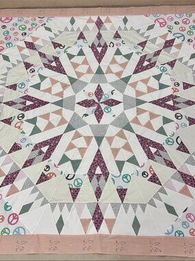 Handmade Fairy Alaska Patchwork Cotton Quilt Top/Topper Machine pieced 86x86”